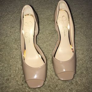 ‼️BOGO Jessica Simpson nude peep toe pumps